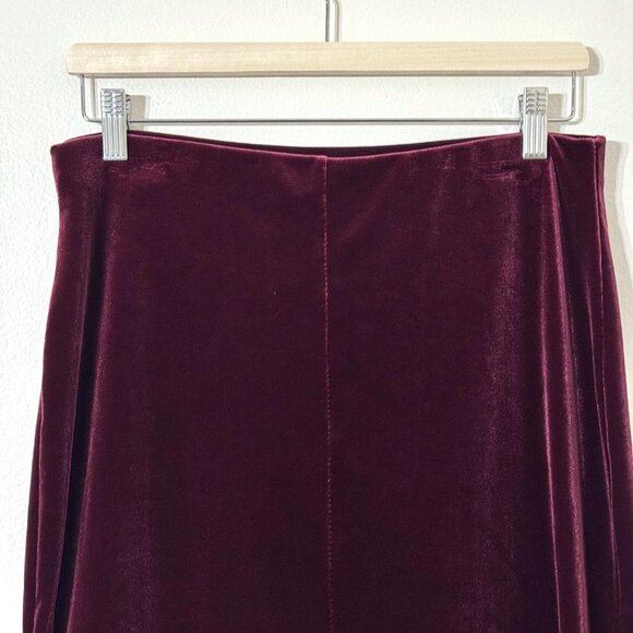 Vtg Y2K Velvet Floral Pencil Skirt Stretch Burgundy Witchy Whimsigoth - Picture 6 of 13